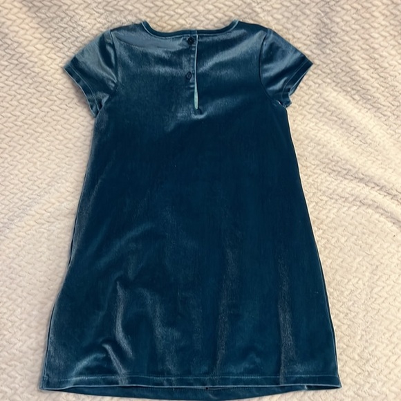 Signature Girls Teal Velour Floral Dress with lining Size 4-5Y NEW Easter Pretty - Picture 4 of 6